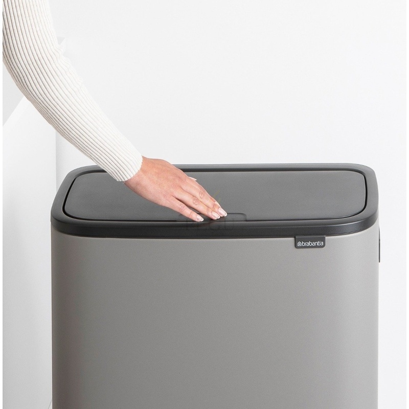 Touch bin prügikast, softclose Brabantia BO, 60L Mineral Concrete Hall
